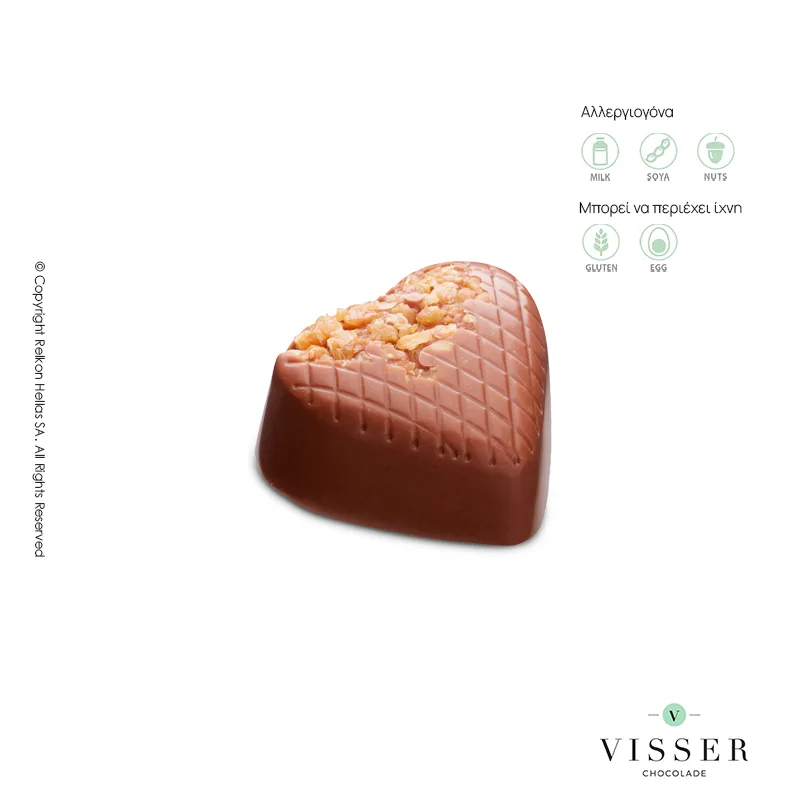 Visser Bonbon Hearts Milk Gianduja 